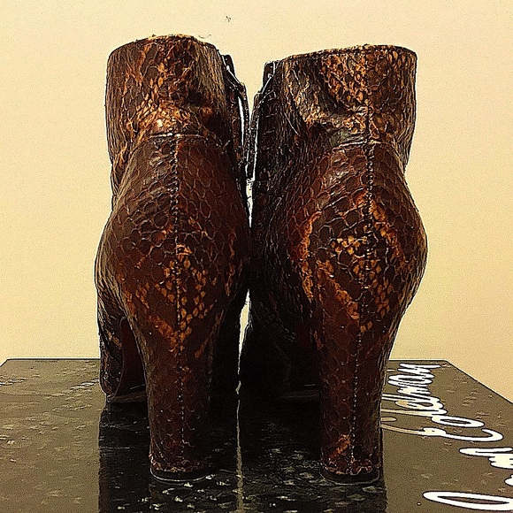 👣Sam Edelman Boots Ankle Python Salina 2 Chocolate 6 - Picture 7 of 13